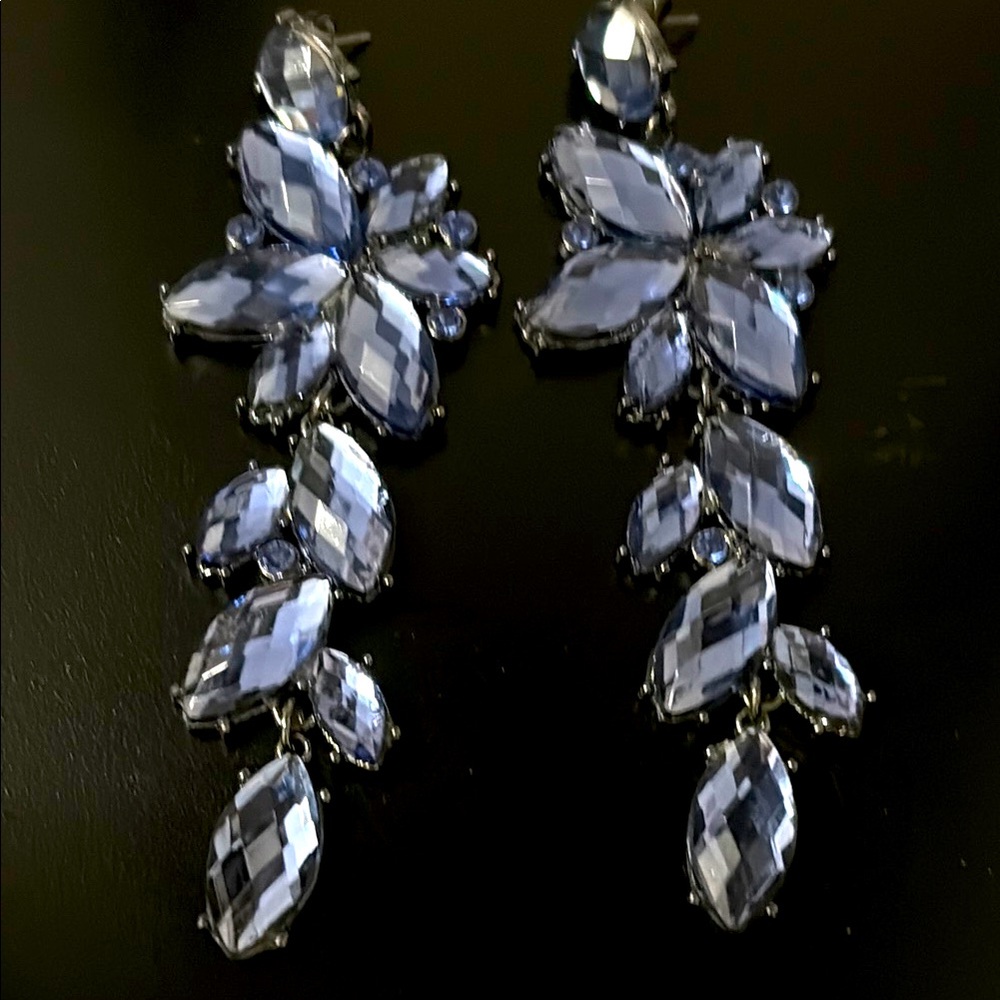 H&M Blue Crystal Drop Earrings